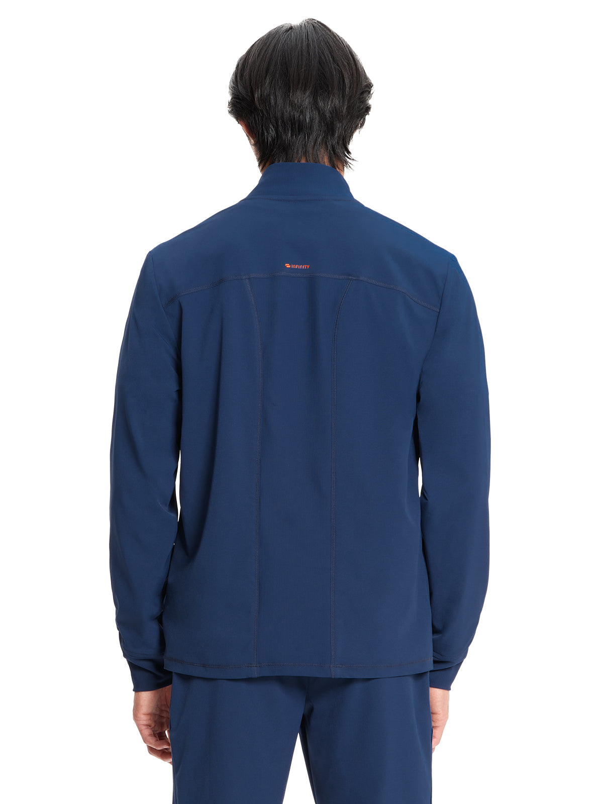 Men's Zip Front Scrub Jacket - IN350A - Navy