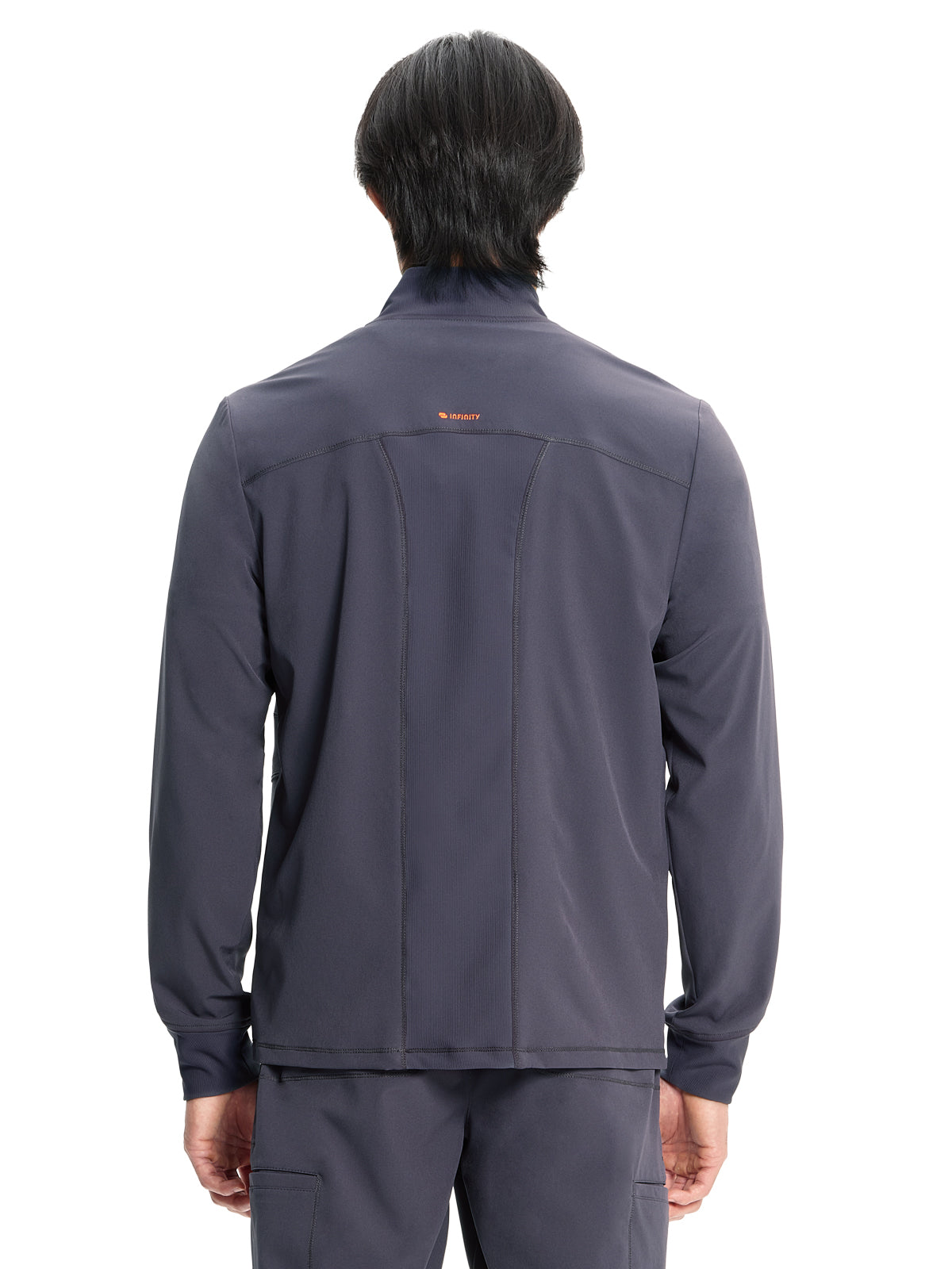 Men's Zip Front Scrub Jacket - IN350A - Pewter