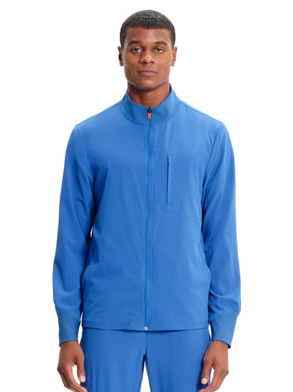 Men's Zip Front Scrub Jacket - IN350A - Royal