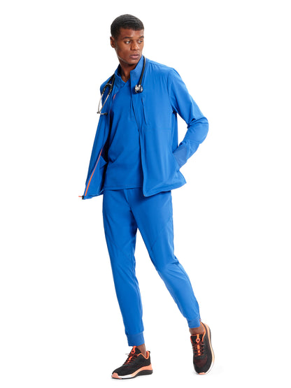 Men's Zip Front Scrub Jacket - IN350A - Royal