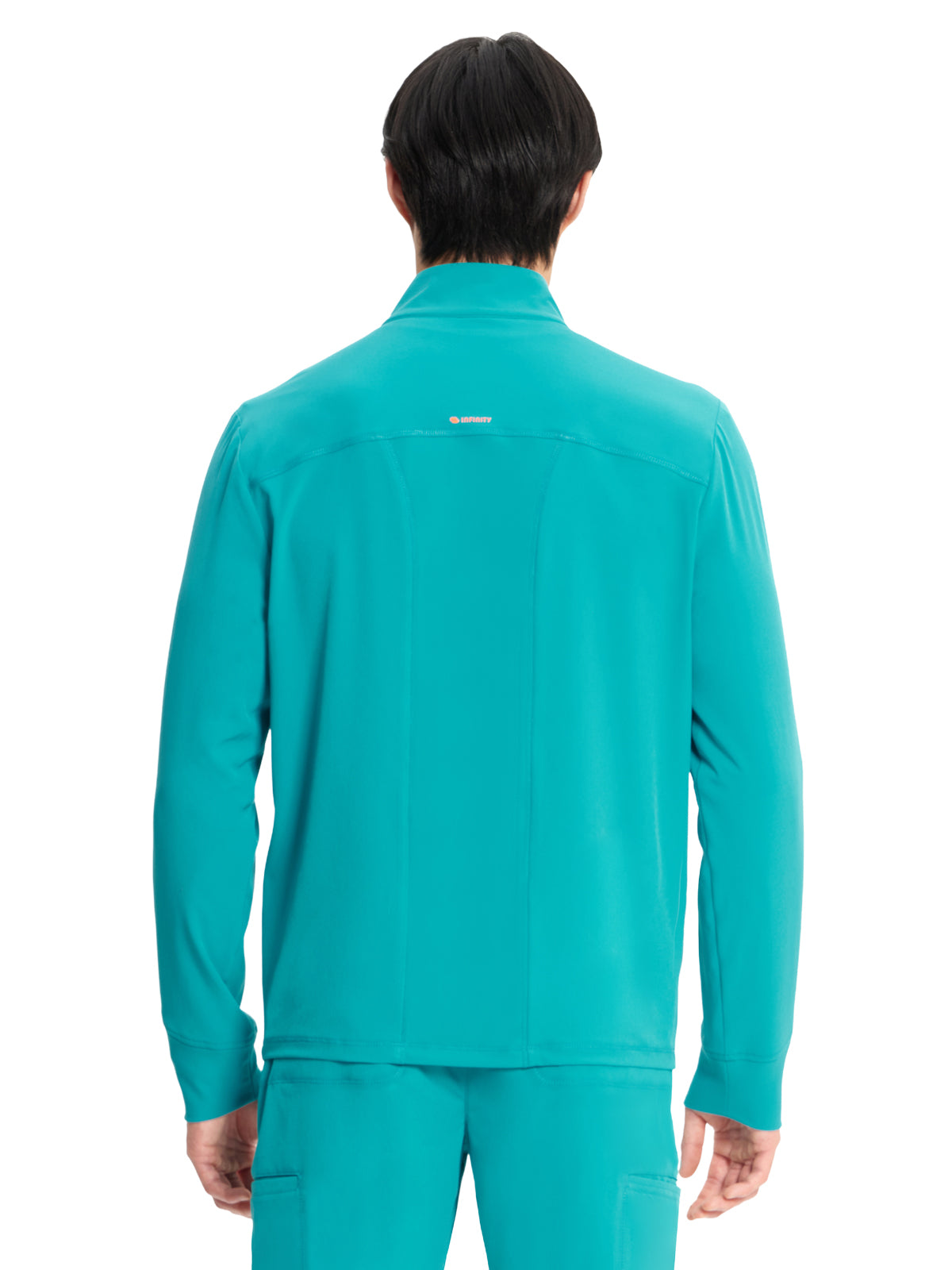 Men's Zip Front Scrub Jacket - IN350A - Teal Blue