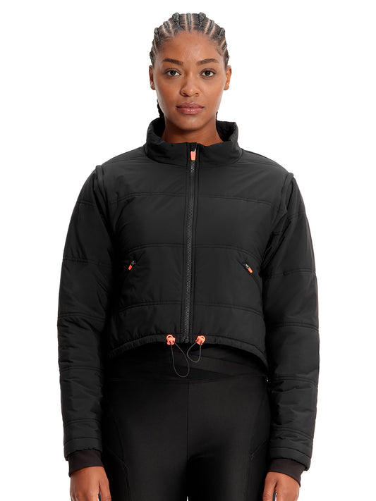 Women's 2-Pocket Zip Front Jacket - IN503 - Black