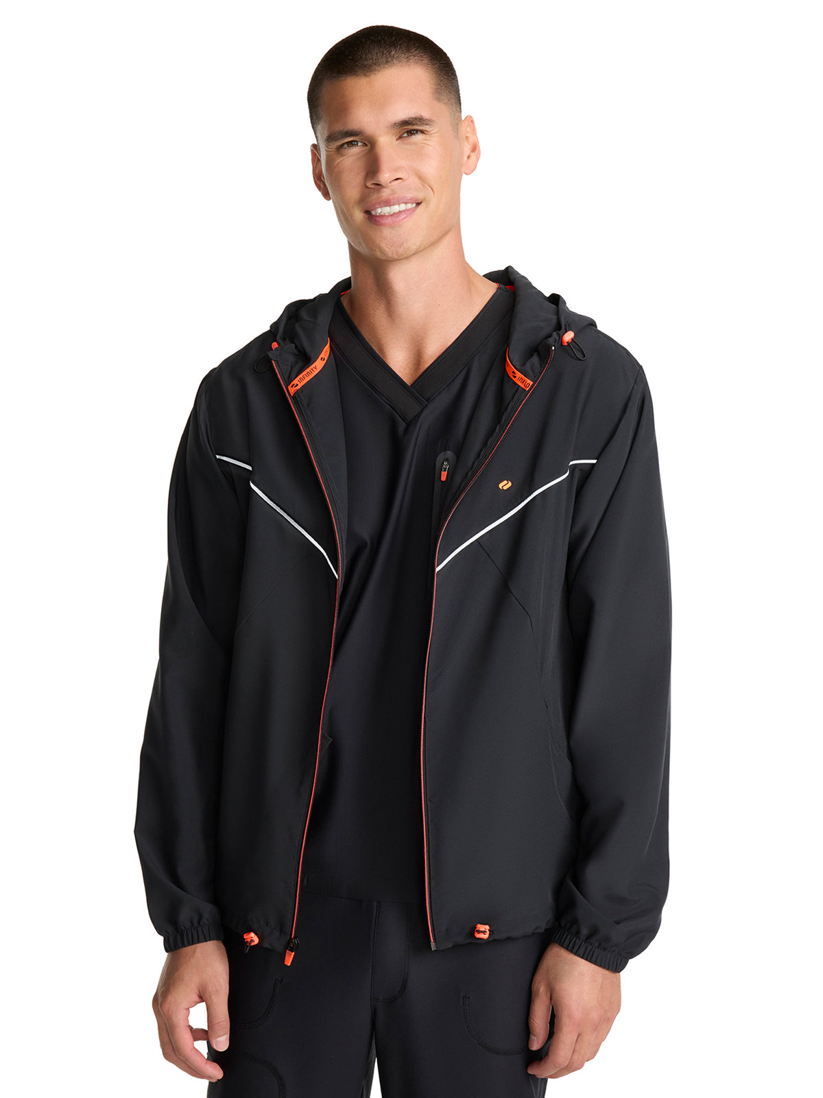 Men's 2-Pocket Packable Jacket - IN507 - Black