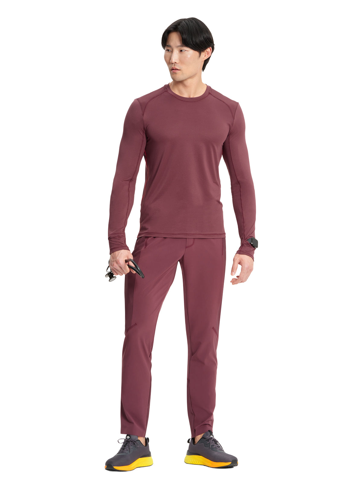 Men's Long Sleeve Underscrub Tee - IN608 - Plum Velvet