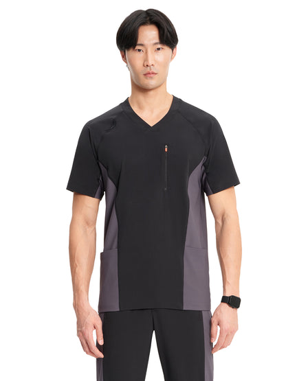 Men's 3-Pocket V-Neck Top - IN616A - Black