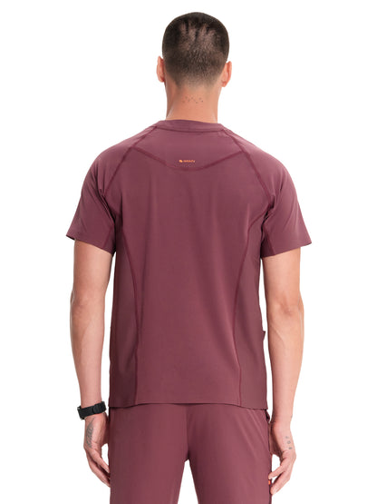 Men's 3-Pocket V-Neck Top - IN616A - Plum Velvet