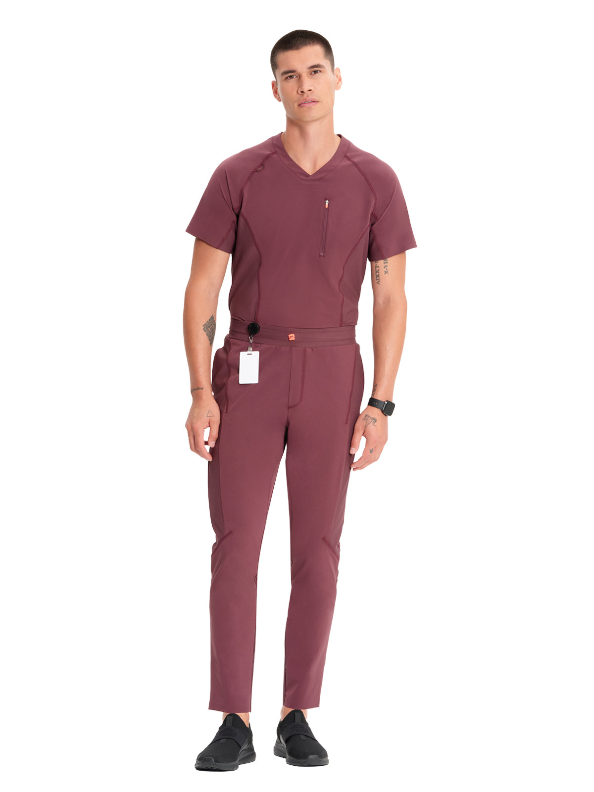 Men's 3-Pocket V-Neck Top - IN616A - Plum Velvet