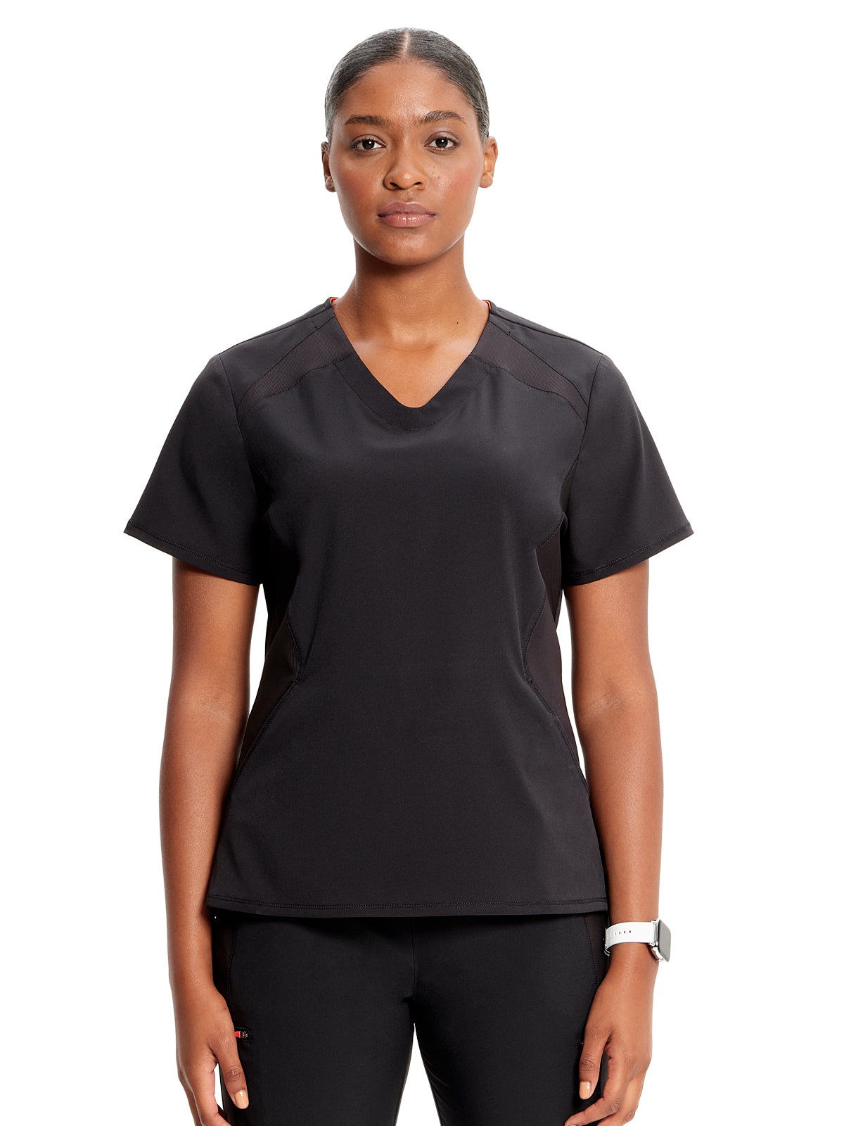 Women's V-Neck Scrub Top - IN620A - Black