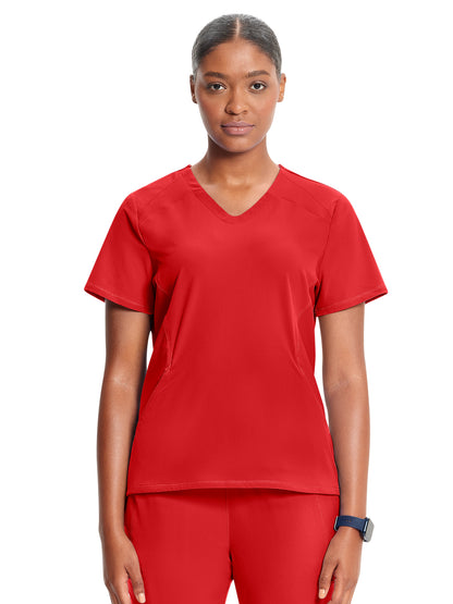 Women's V-Neck Scrub Top - IN620A - Fire Bird