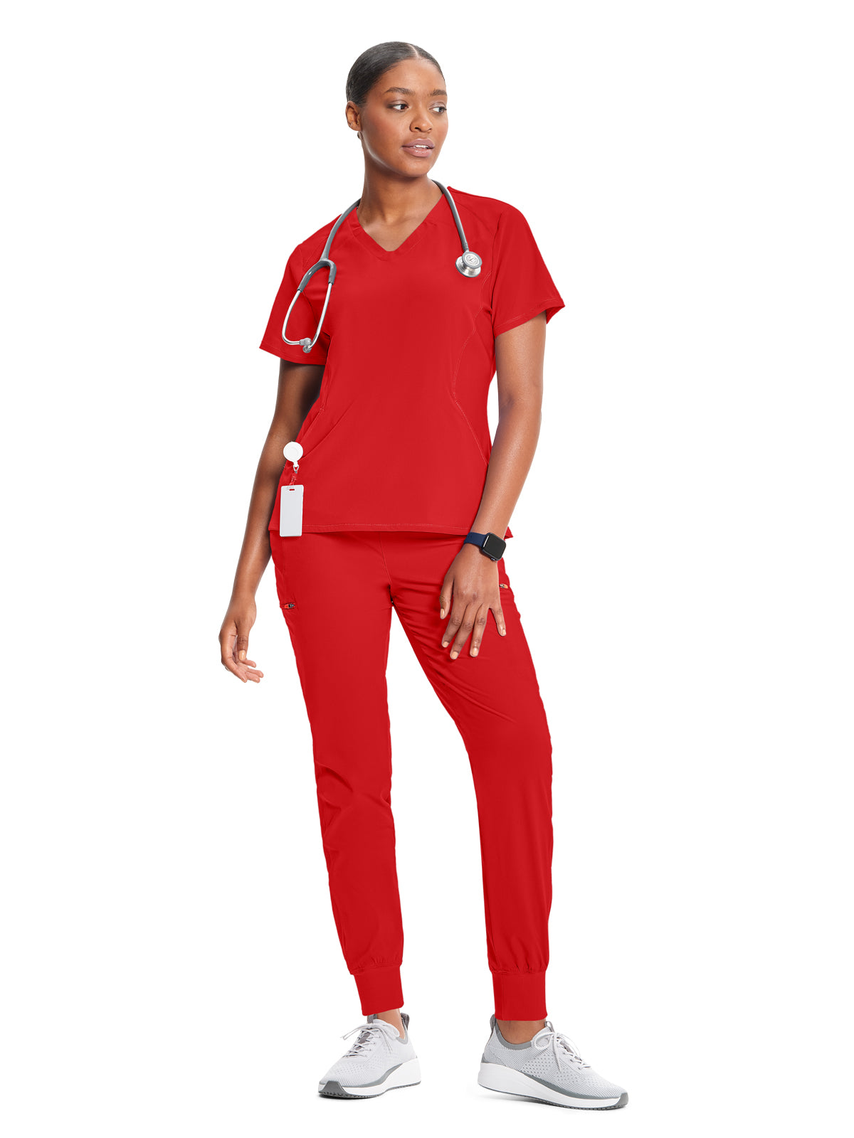 Women's V-Neck Scrub Top - IN620A - Fire Bird