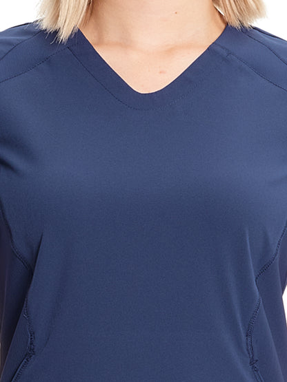 Women's V-Neck Scrub Top - IN620A - Navy