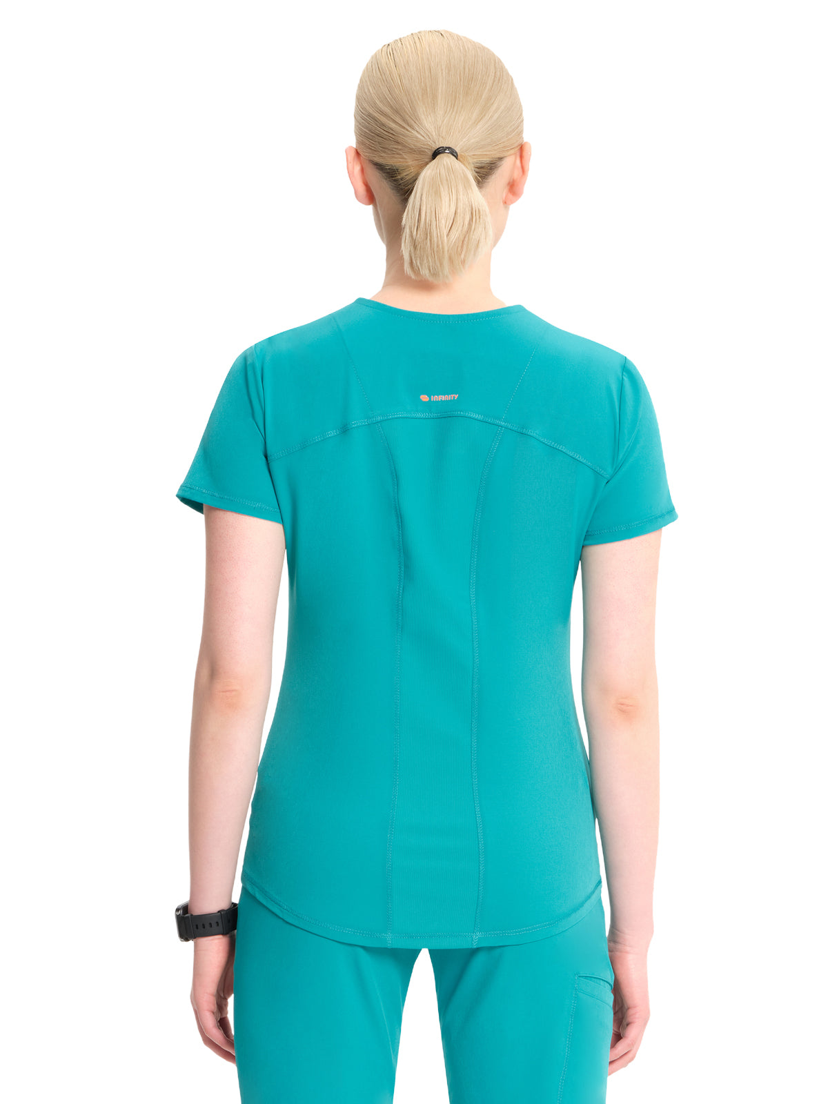 Women's V-Neck Scrub Top - IN620A - Teal Blue