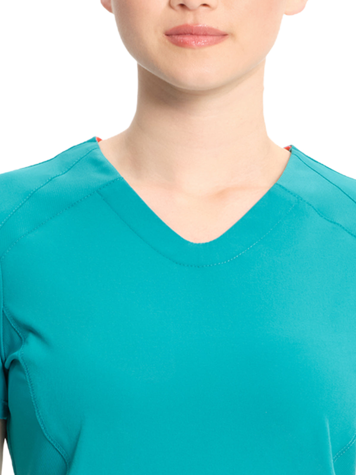 Women's V-Neck Scrub Top - IN620A - Teal Blue