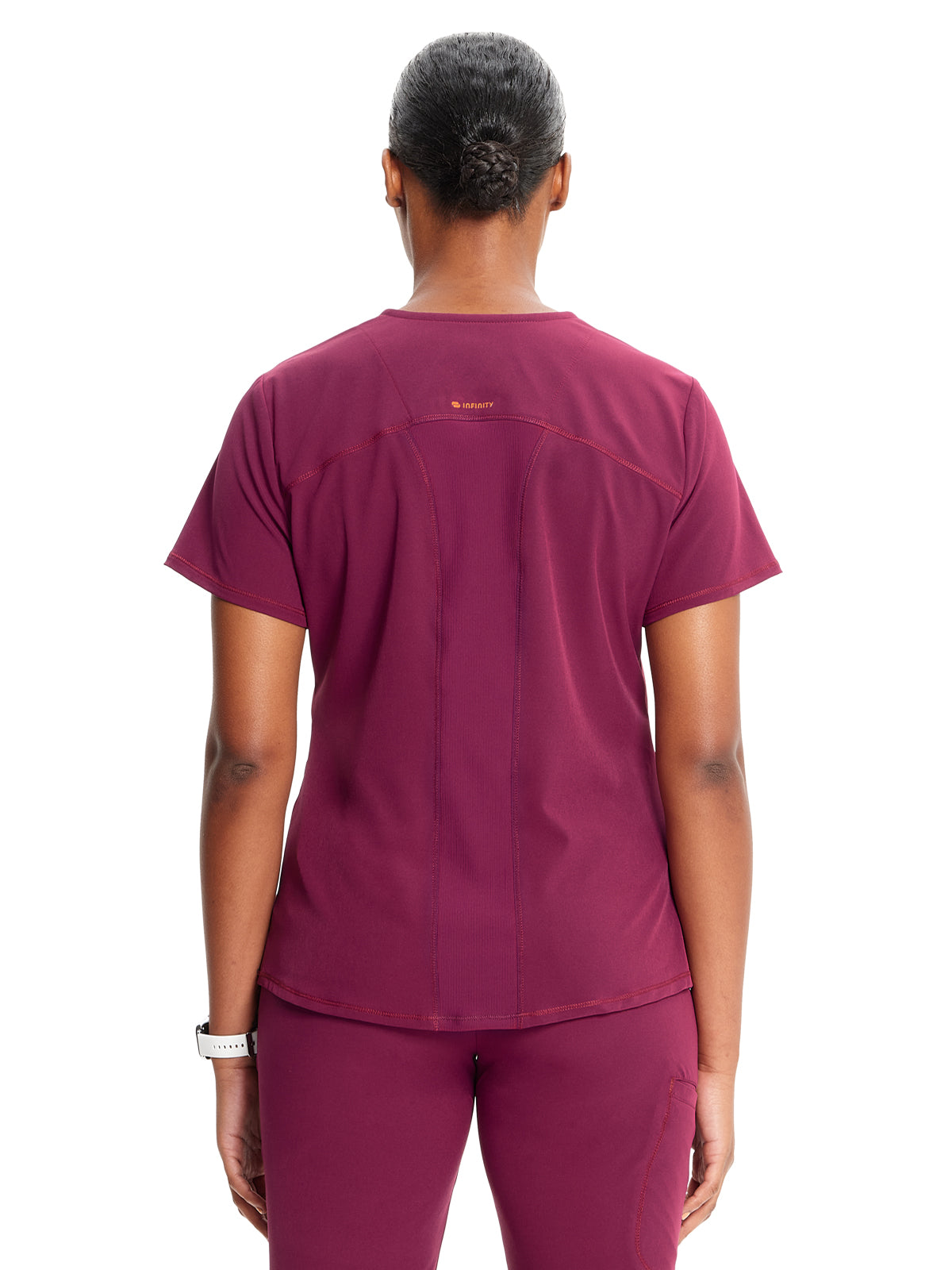 Women's V-Neck Scrub Top - IN620A - Wine