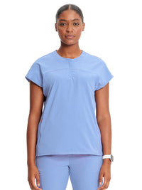 Women's Henley Top - IN622A - Ciel