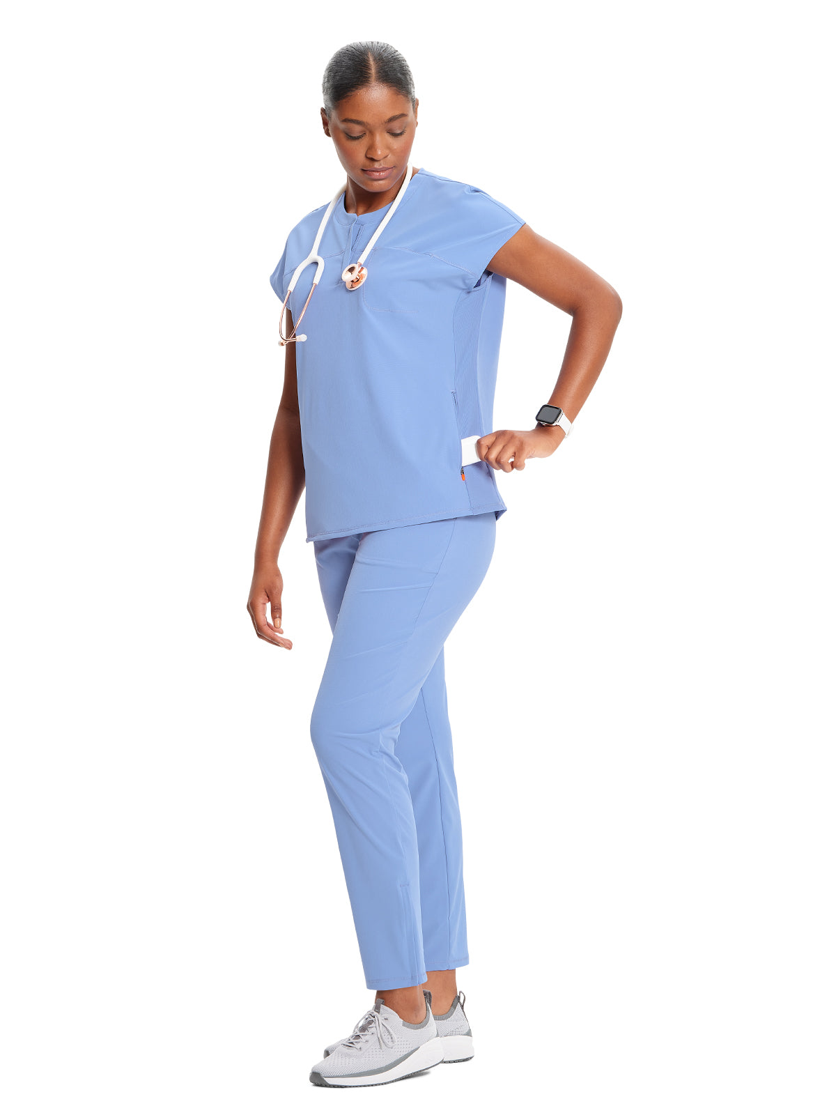 Women's Henley Scrub Top - IN622A - Ciel