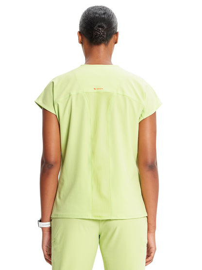 Women's Henley Scrub Top - IN622A - Green Energy