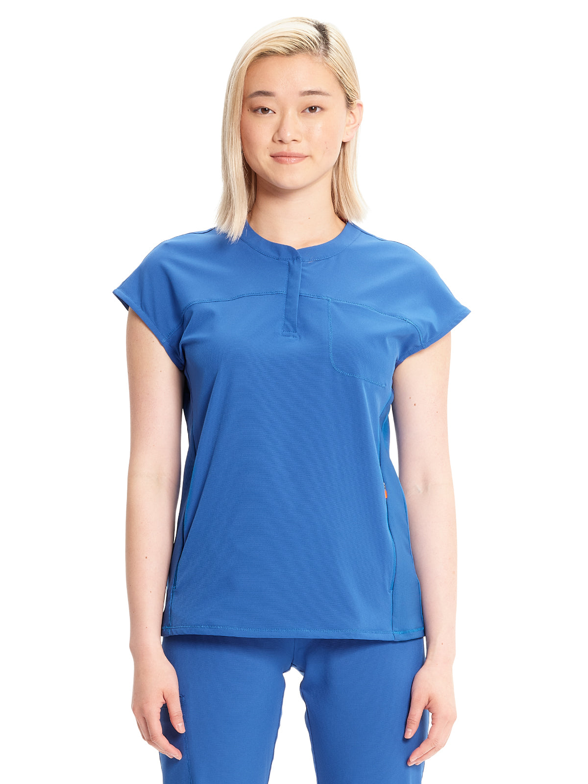 Women's Henley Scrub Top - IN622A - Royal