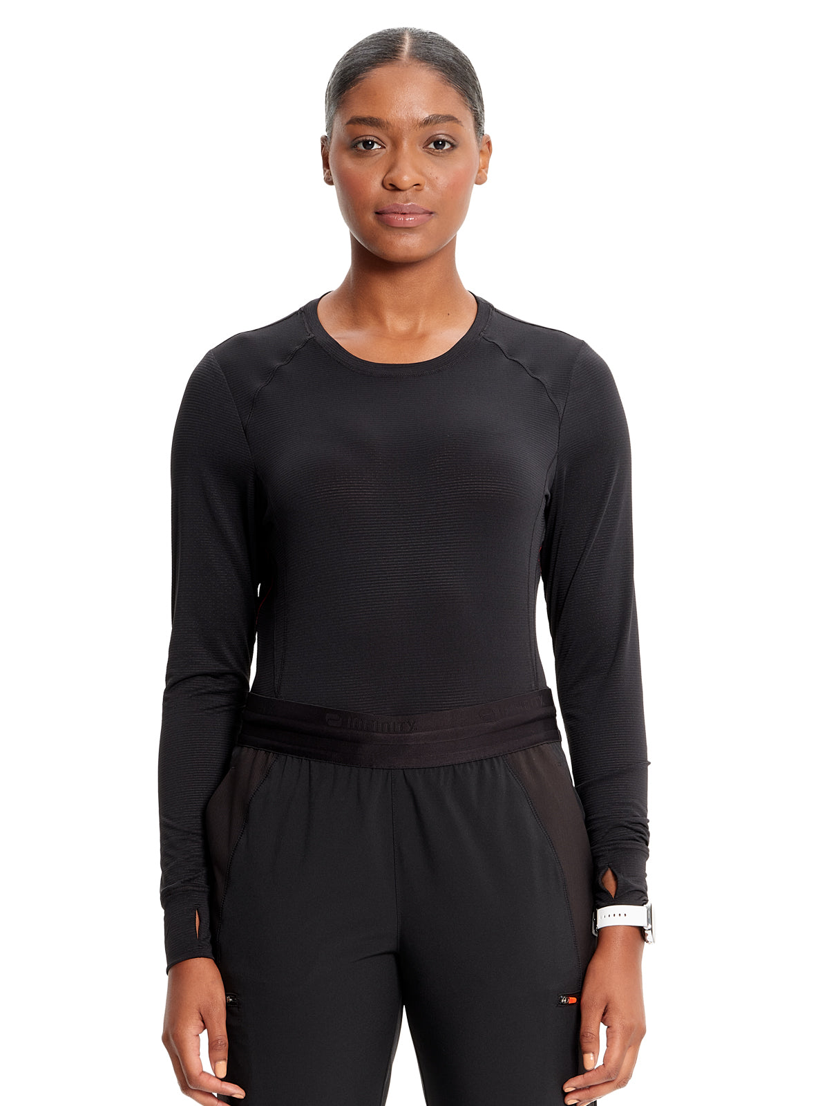 Women's Long Sleeve Underscrub Tee - IN640 - Black