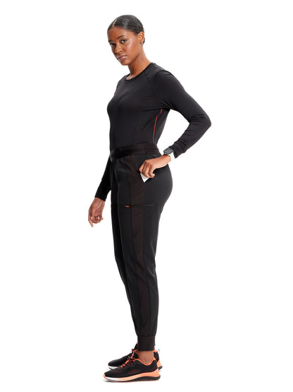 Women's Long Sleeve Underscrub Tee - IN640 - Black