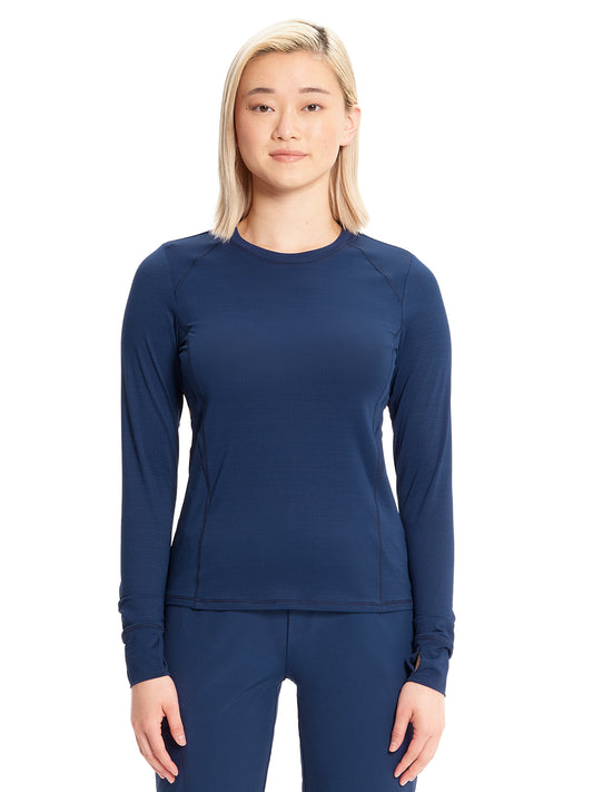 Women's Long Sleeve Underscrub Tee - IN640 - Navy