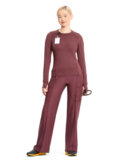 Women's Long Sleeve Underscrub Tee - IN640 - Plum Velvet