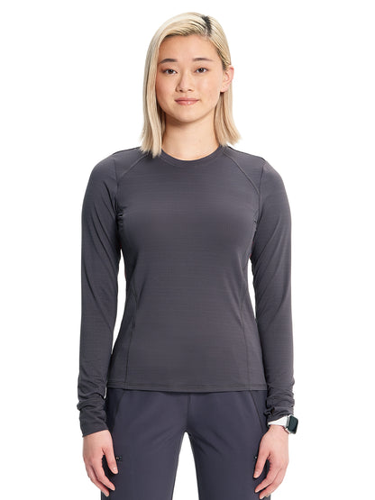 Women's Long Sleeve Underscrub Tee - IN640 - Pewter