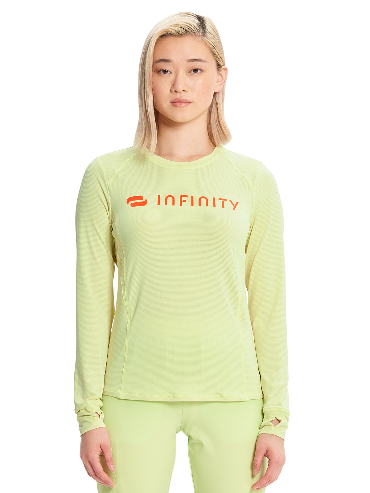 Women's Long Sleeve Underscrub Tee - IN641 - Green Energy