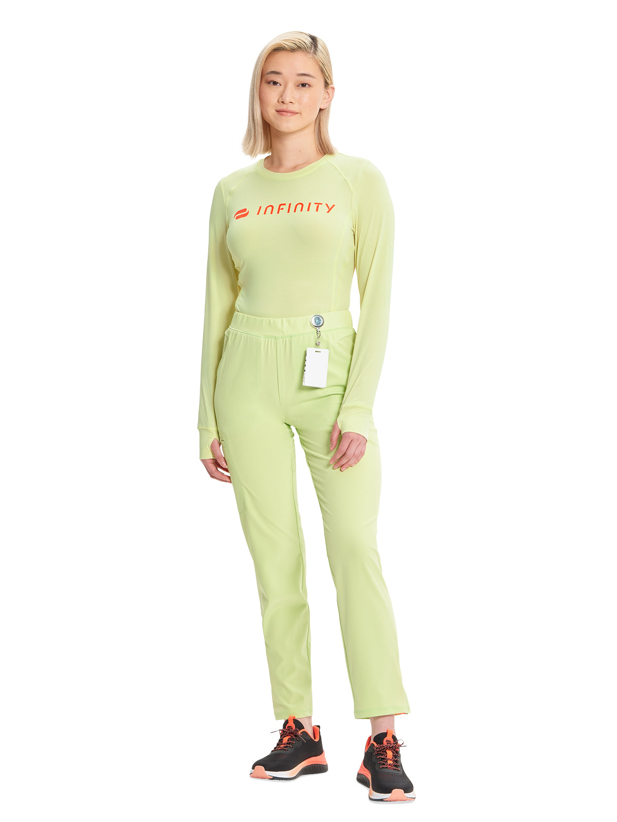 Women's Long Sleeve Underscrub Tee - IN641 - Green Energy