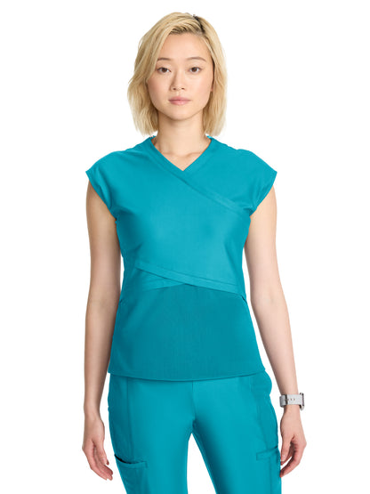 Women's 2-Pocket V-Neck Top - IN645A - Aquaturque