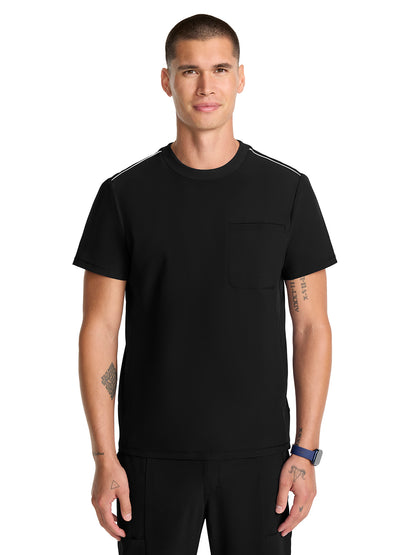 Men's 3-Pocket Crew Neck Top - IN646A - Black