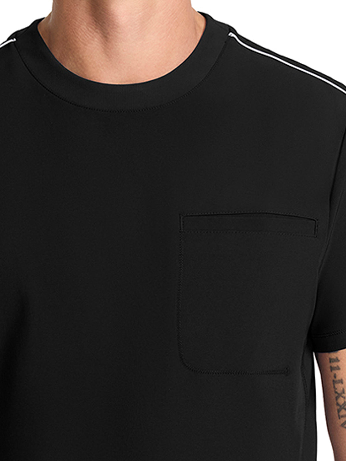 Men's 3-Pocket Crew Neck Top - IN646A - Black