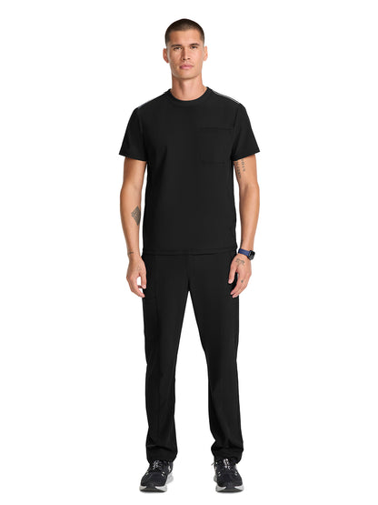 Men's 3-Pocket Crew Neck Top - IN646A - Black