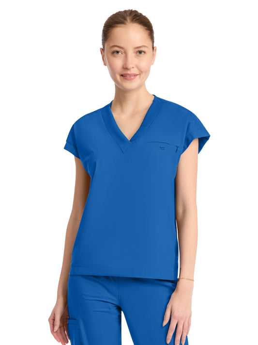 Women's 1-Pocket V-Neck Top - IN650A - Royal