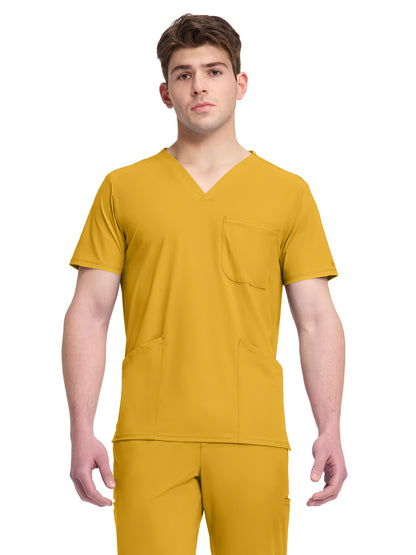 Men's 3-Pocket V-Neck Top - IN651A - Butterscotch