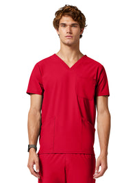Men's 3-Pocket V-Neck Top - IN651A - Cherry Pop