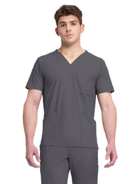 Men's 3-Pocket V-Neck Top - IN651A - Pewter