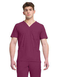 Men's 3-Pocket V-Neck Top - IN651A - Wine