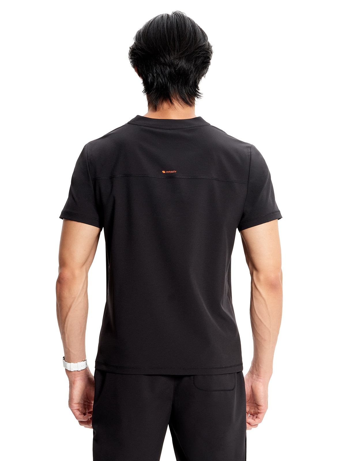 Men's V-Neck Scrub Top - IN702A - Black