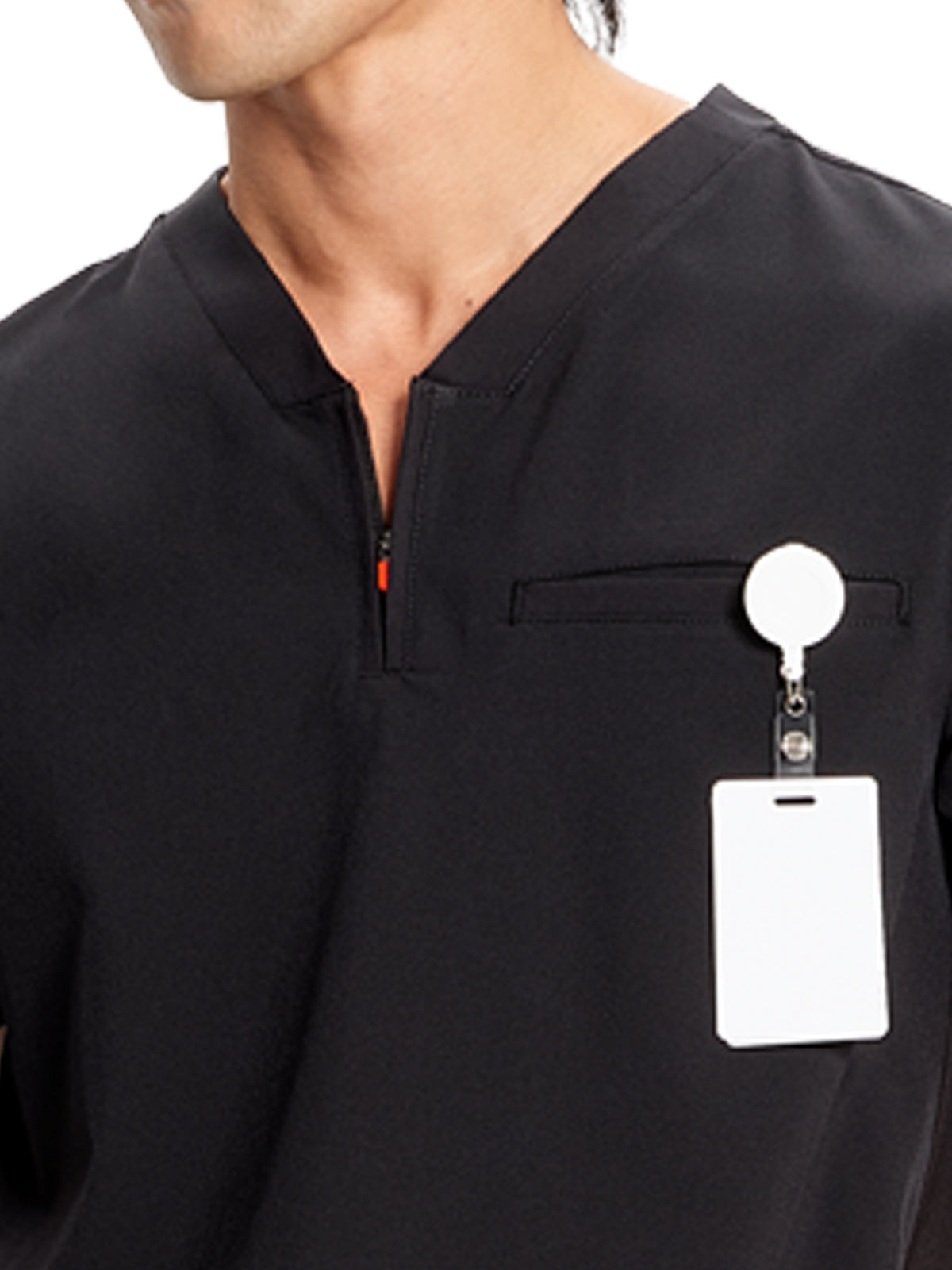 Men's V-Neck Scrub Top - IN702A - Black