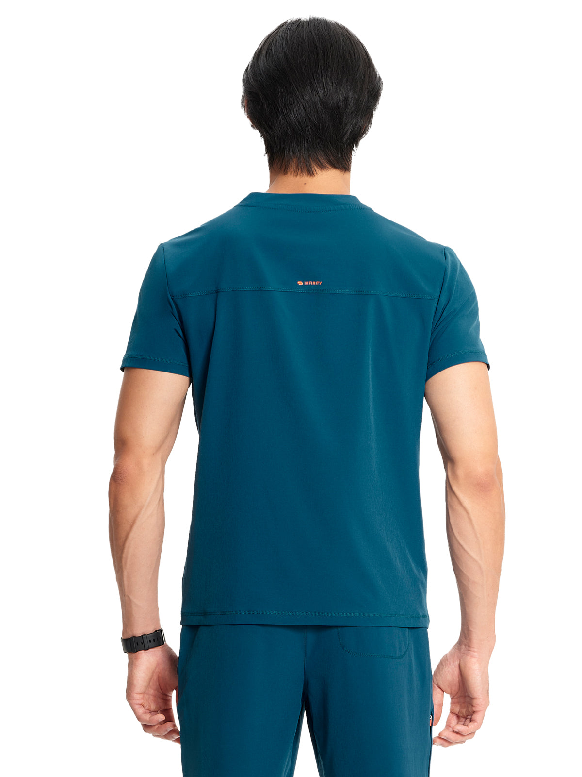 Men's V-Neck Scrub Top - IN702A - Caribbean Blue