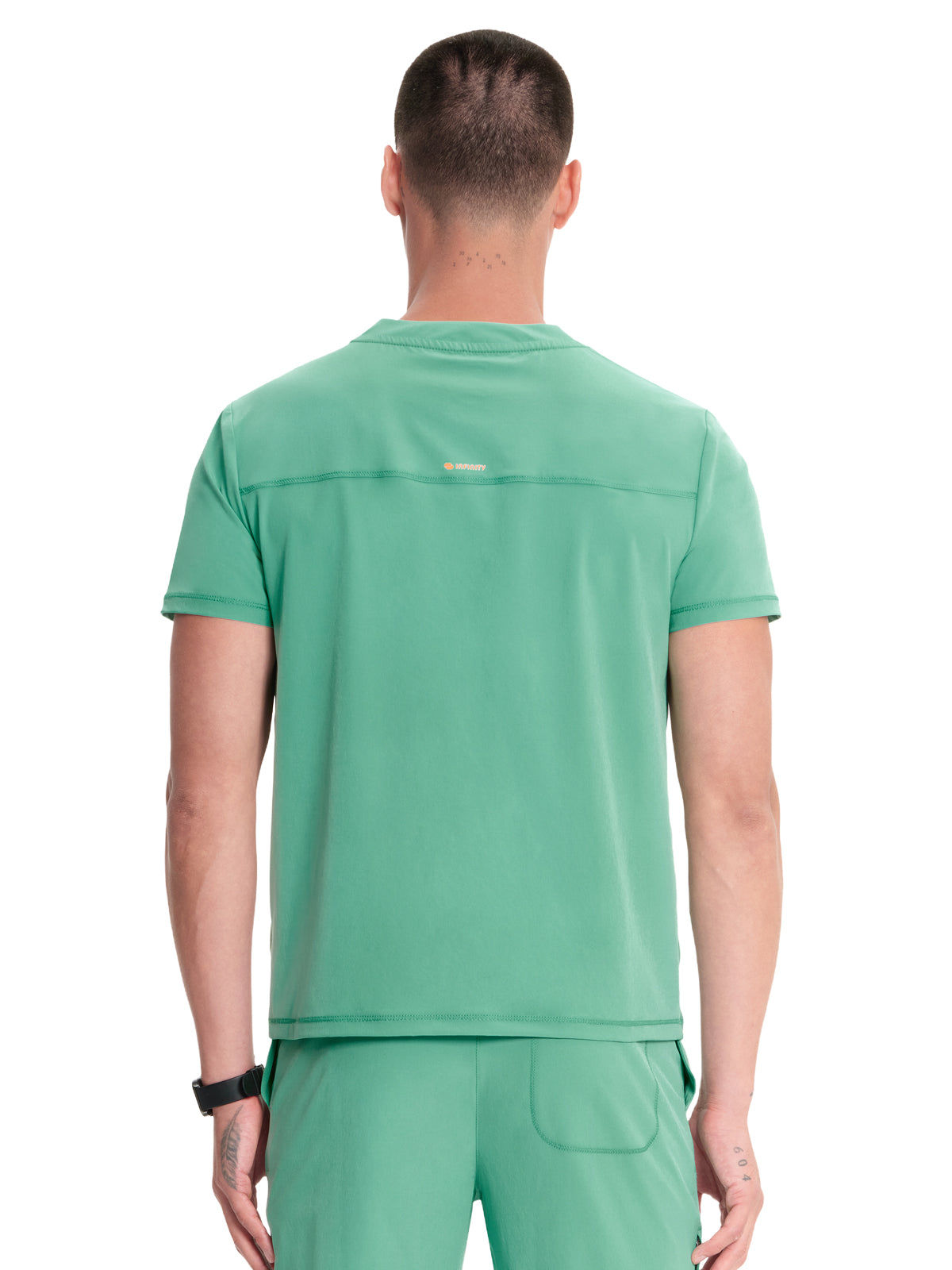 Men's V-Neck Scrub Top - IN702A - Matcha Latte