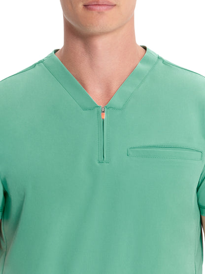 Men's V-Neck Scrub Top - IN702A - Matcha Latte