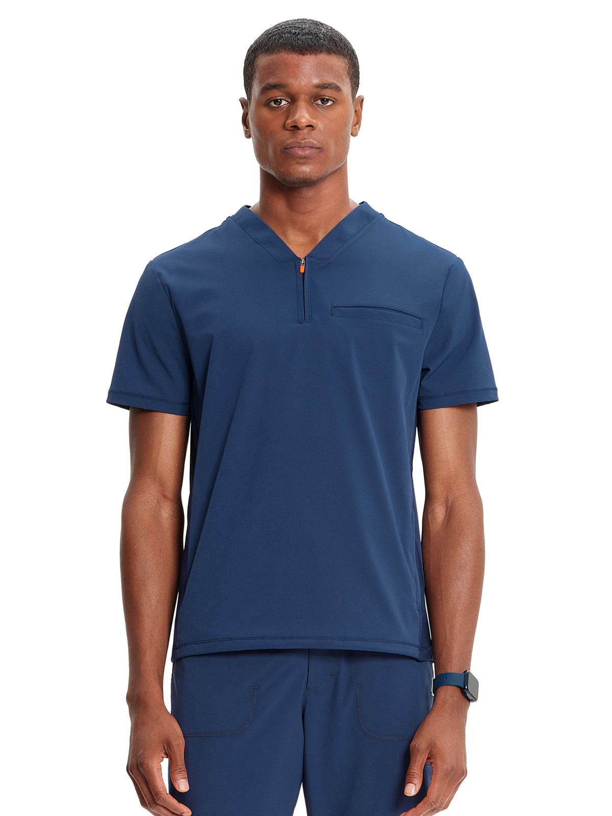 Men's V-Neck Scrub Top - IN702A - Navy