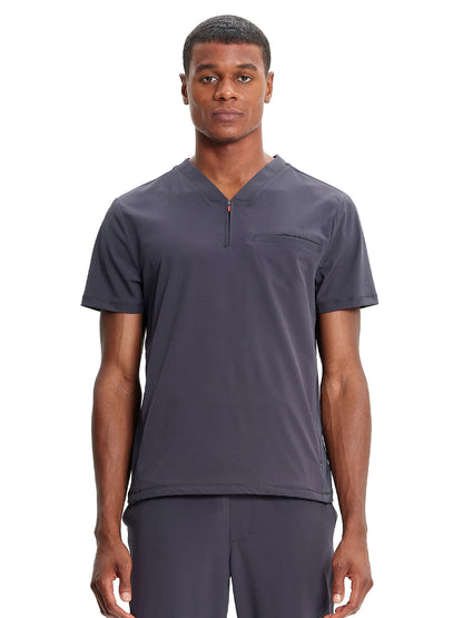 Men's V-Neck Scrub Top - IN702A - Pewter