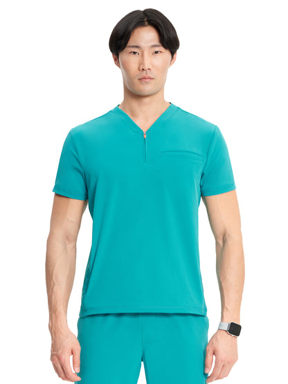 Men's V-Neck Scrub Top - IN702A - Teal Blue