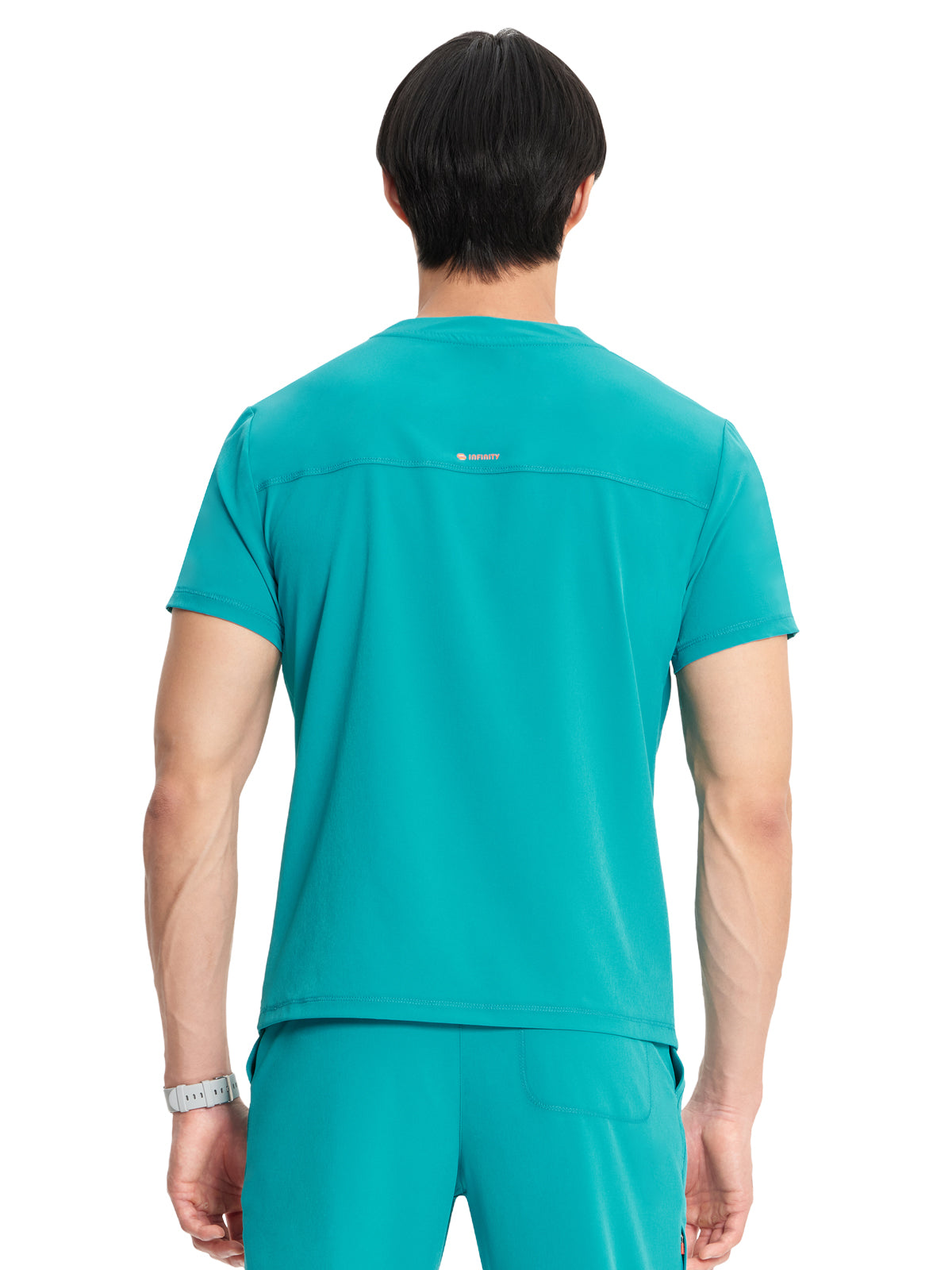 Men's V-Neck Scrub Top - IN702A - Teal Blue