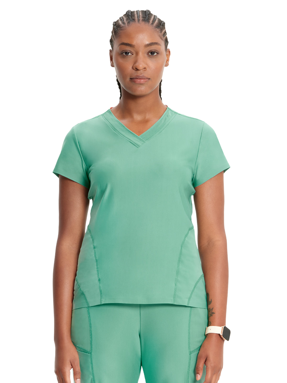 Women's 2-Pocket V-Neck Scrub Top - IN706A - Matcha Latte