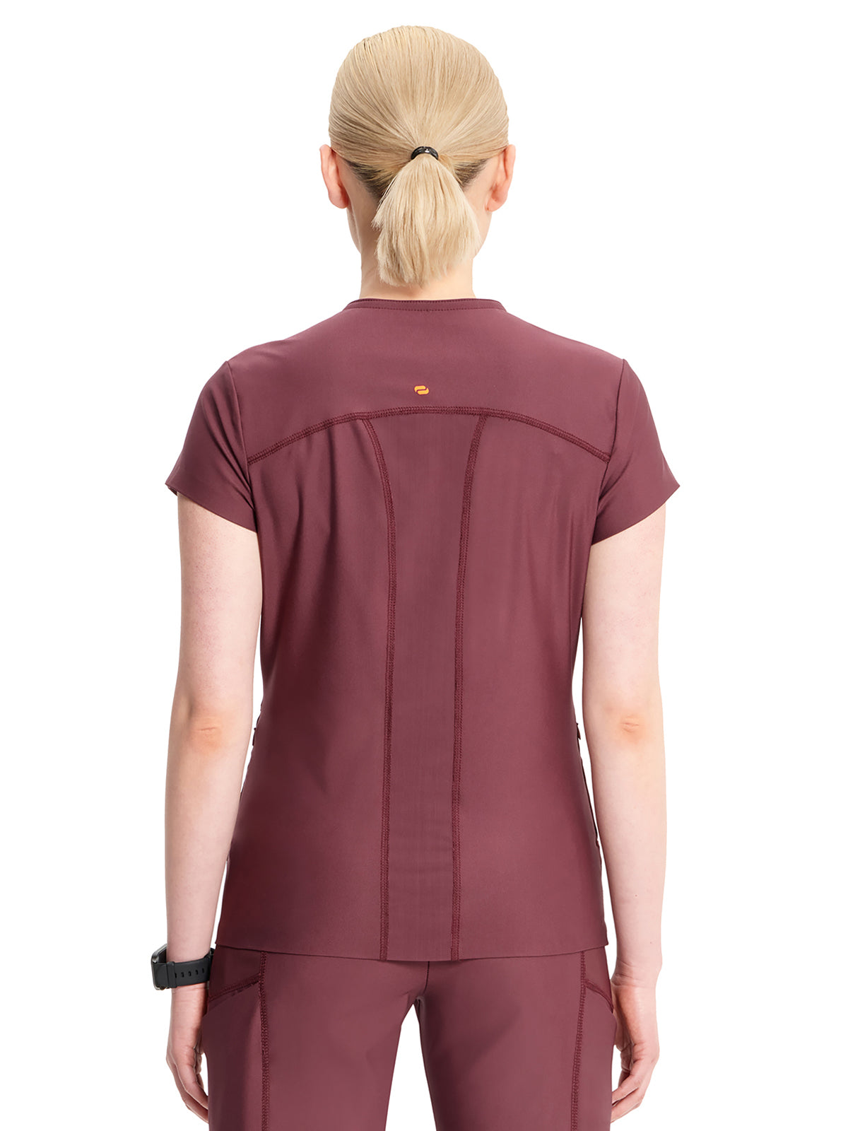 Women's 2-Pocket V-Neck Scrub Top - IN706A - Plum Velvet