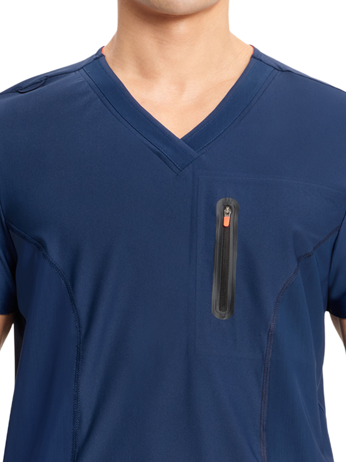 Men's 3-Pocket V-Neck Scrub Top - IN823A - Navy